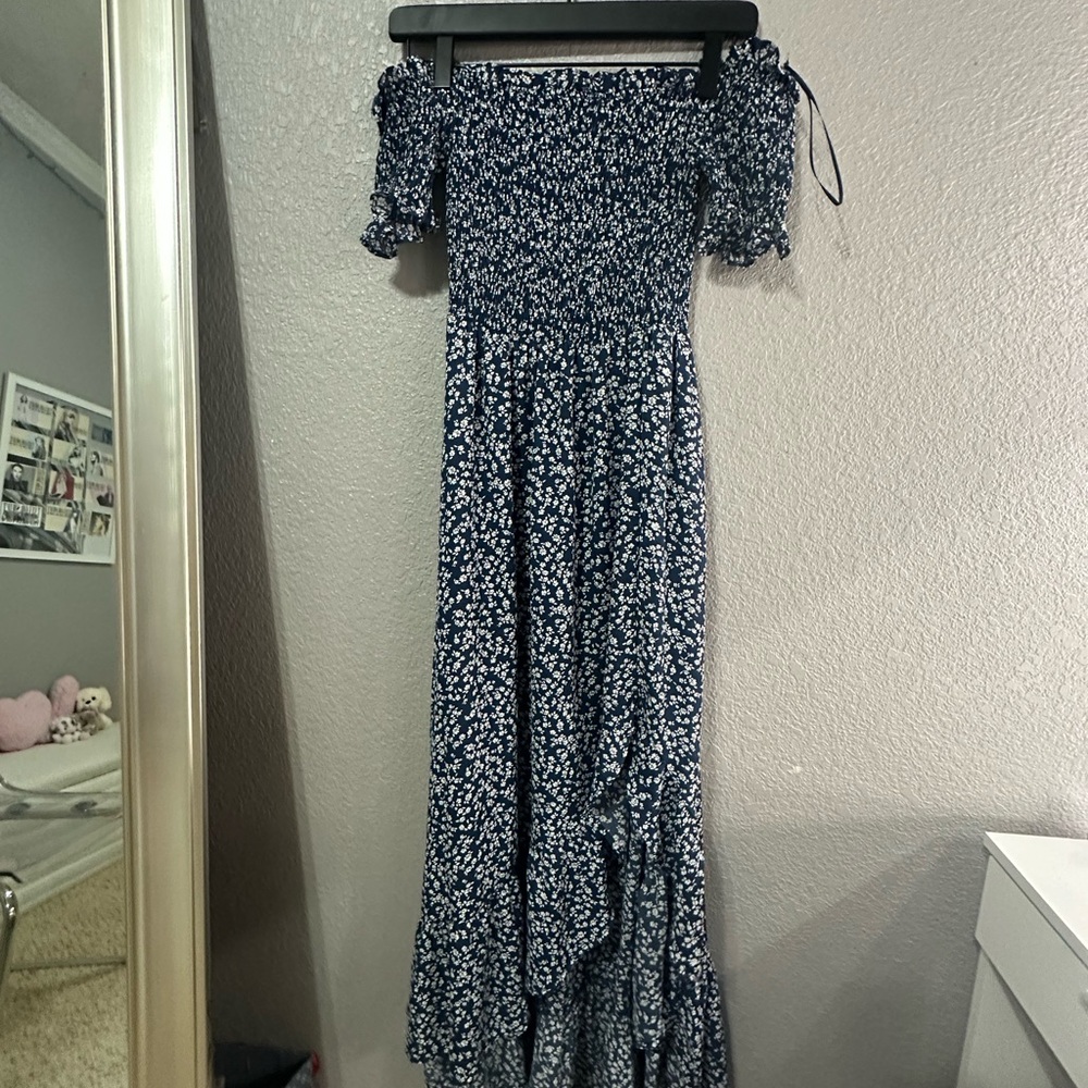 Blue Rain Navy Floral Maxi Dress